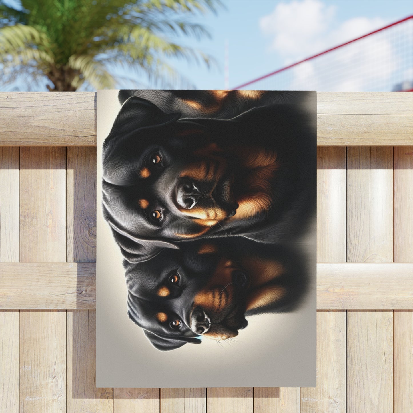 Three Rotts On Light Grey - Beach Towels