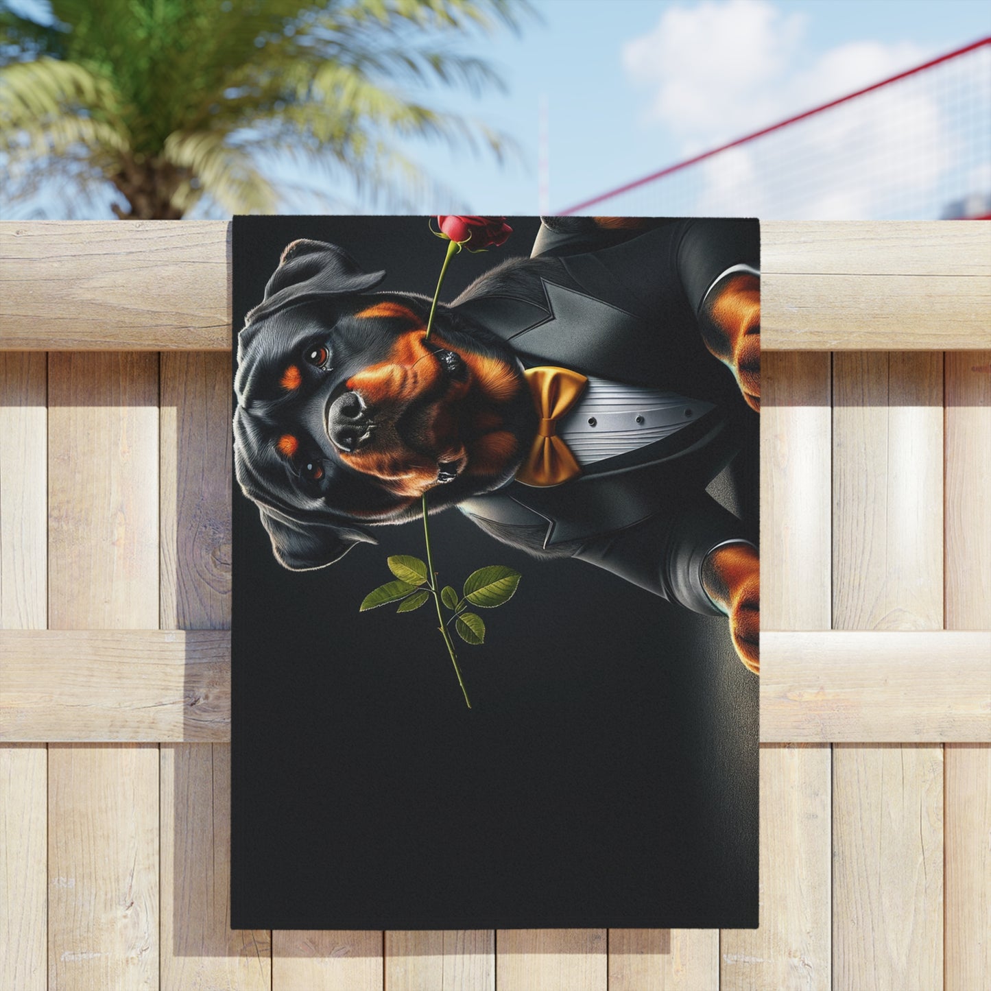 Rott Suit & Rose Crouching - Beach Towels