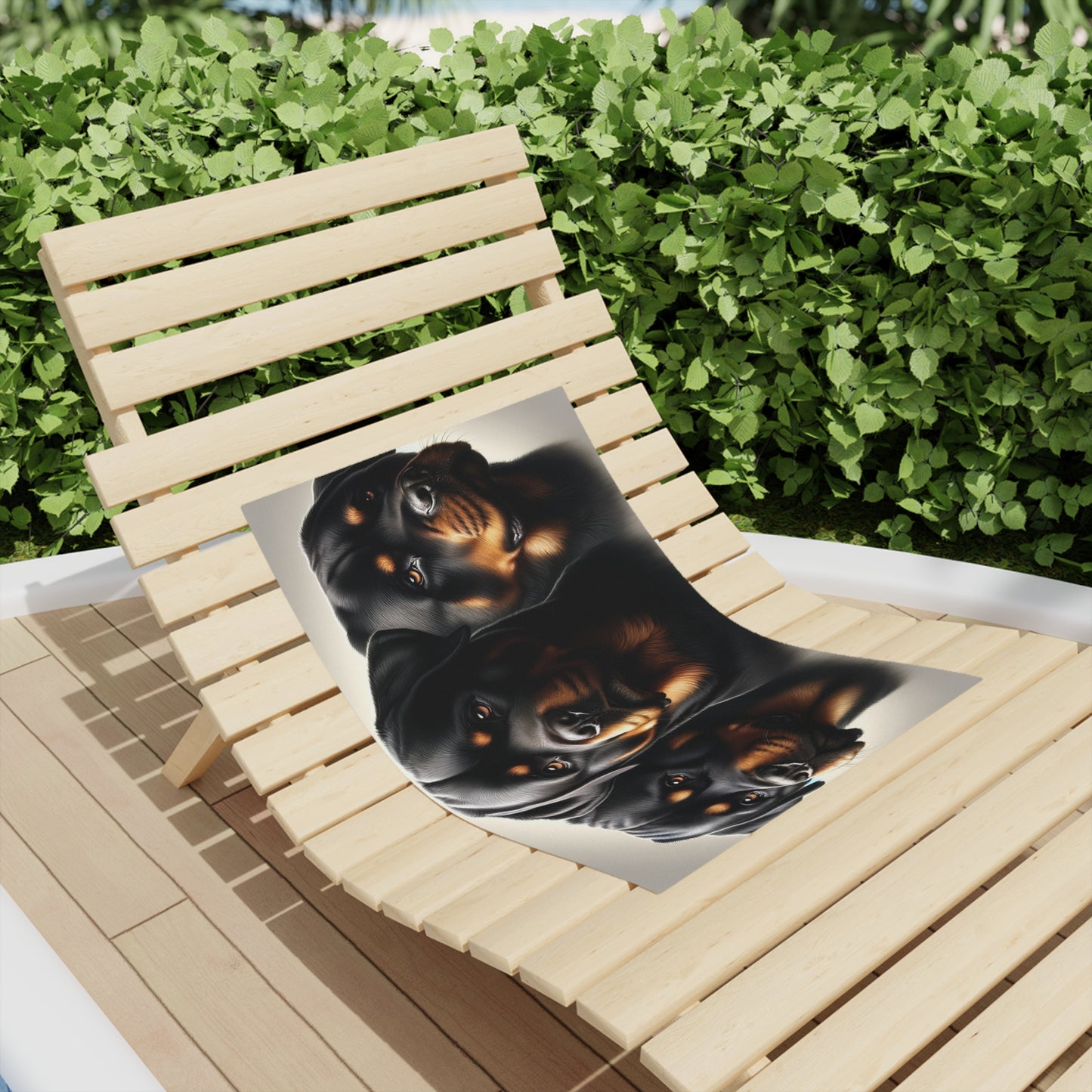 Three Rotts On Light Grey - Beach Towels