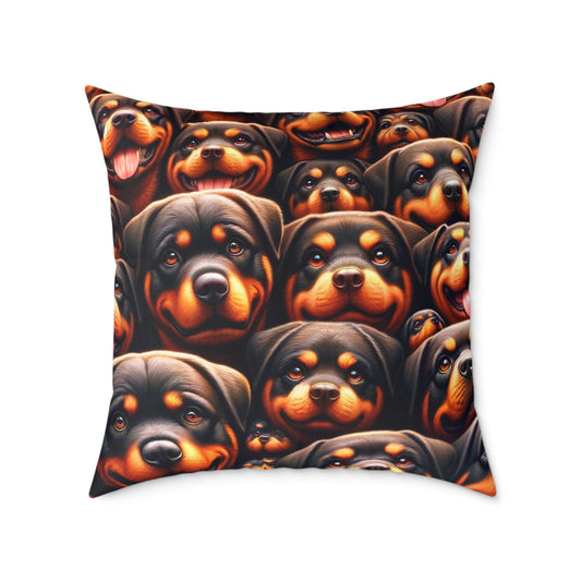 Rott All Over - Square Poly Canvas Pillow
