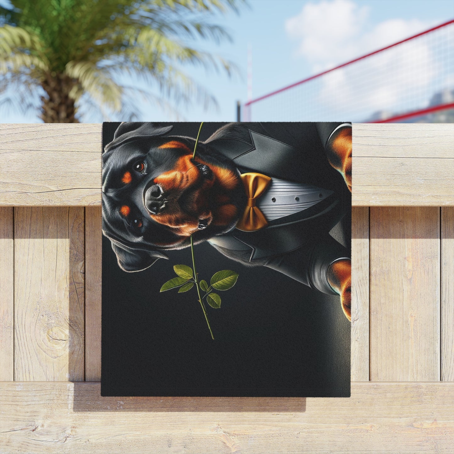 Rott Suit & Rose Crouching - Beach Towels