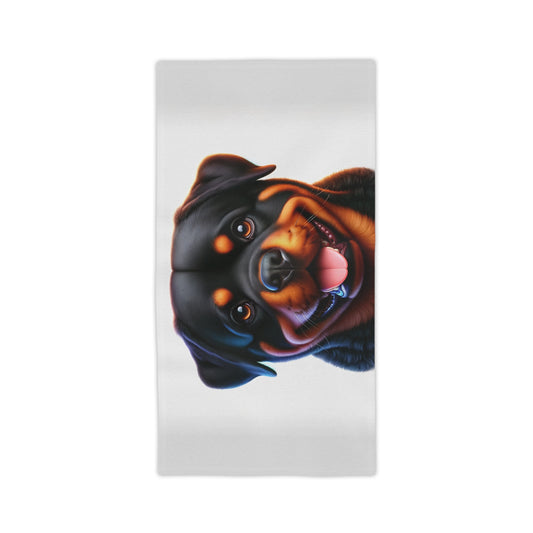 Puppy Face On White - Beach Towels