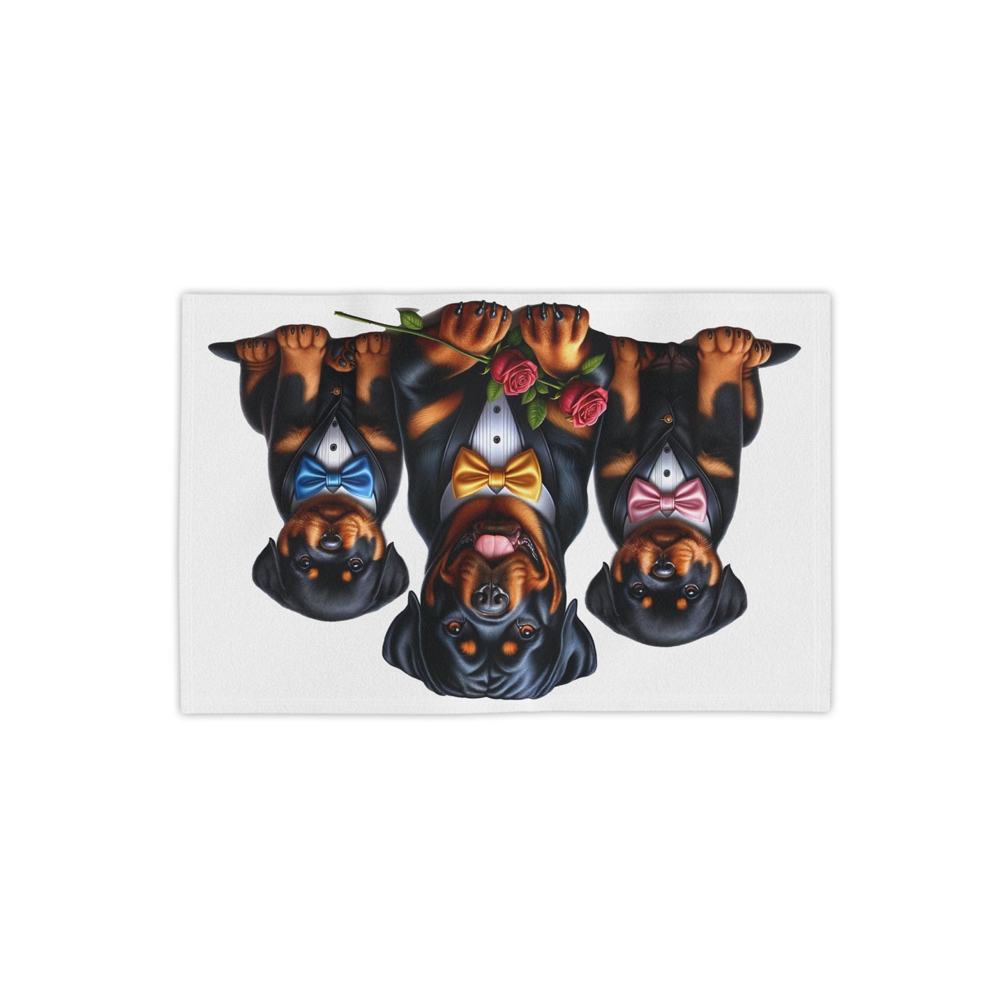 Rott Suit & Pups with Rose - Beach Towels