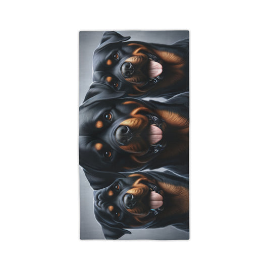 Three Rotts On Grey 2 - Beach Towels