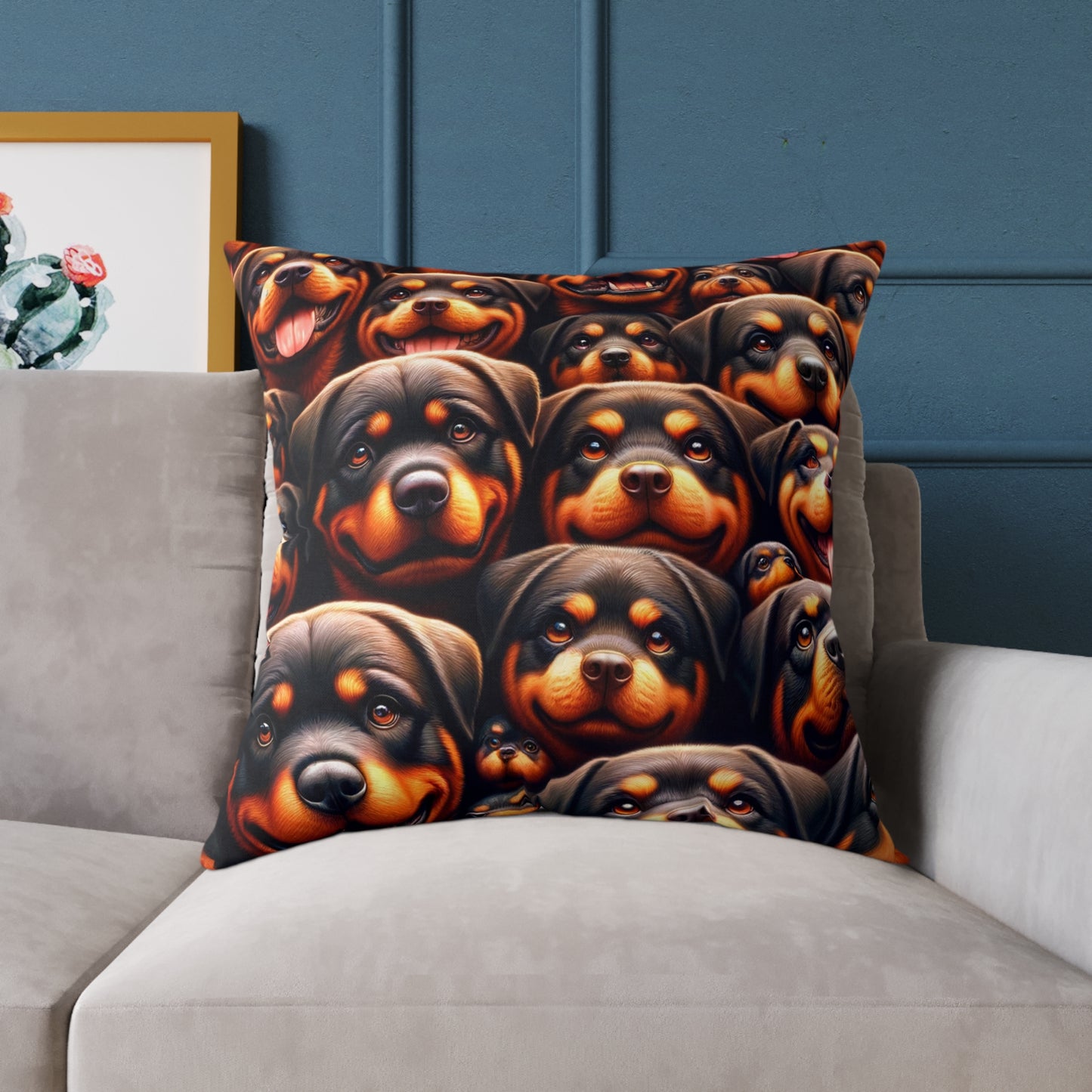 Rott All Over - Square Poly Canvas Pillow