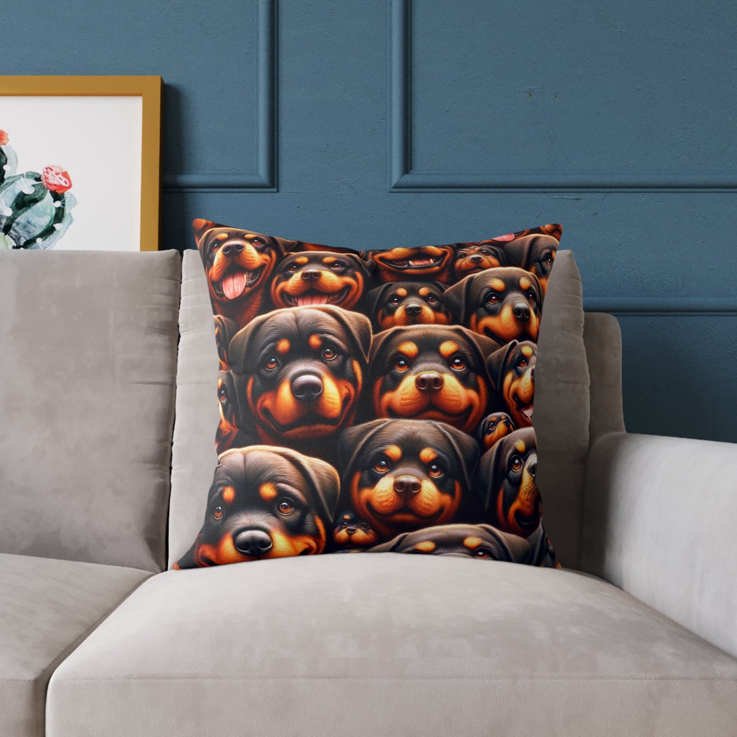 Rott All Over - Square Poly Canvas Pillow