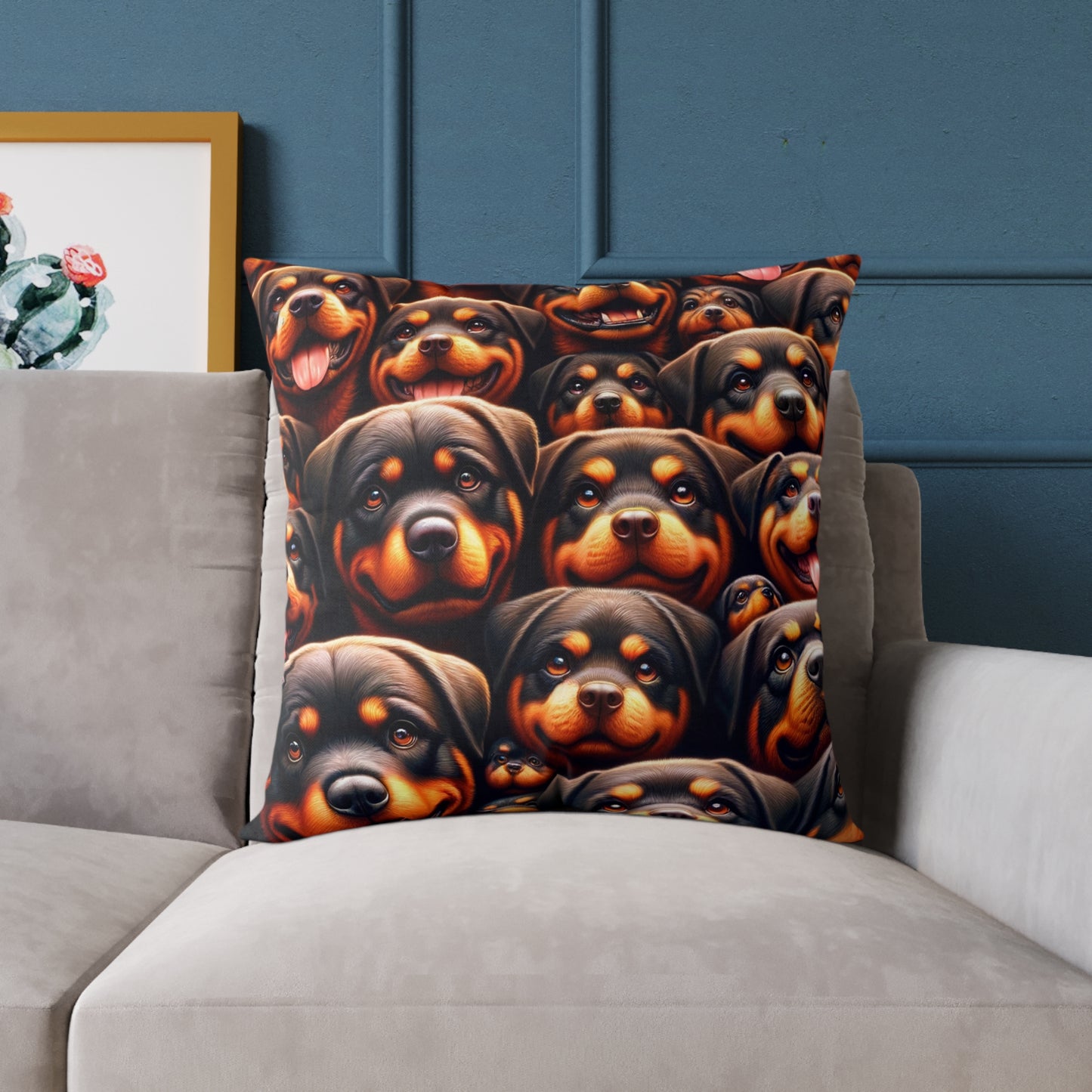 Rott All Over - Square Poly Canvas Pillow