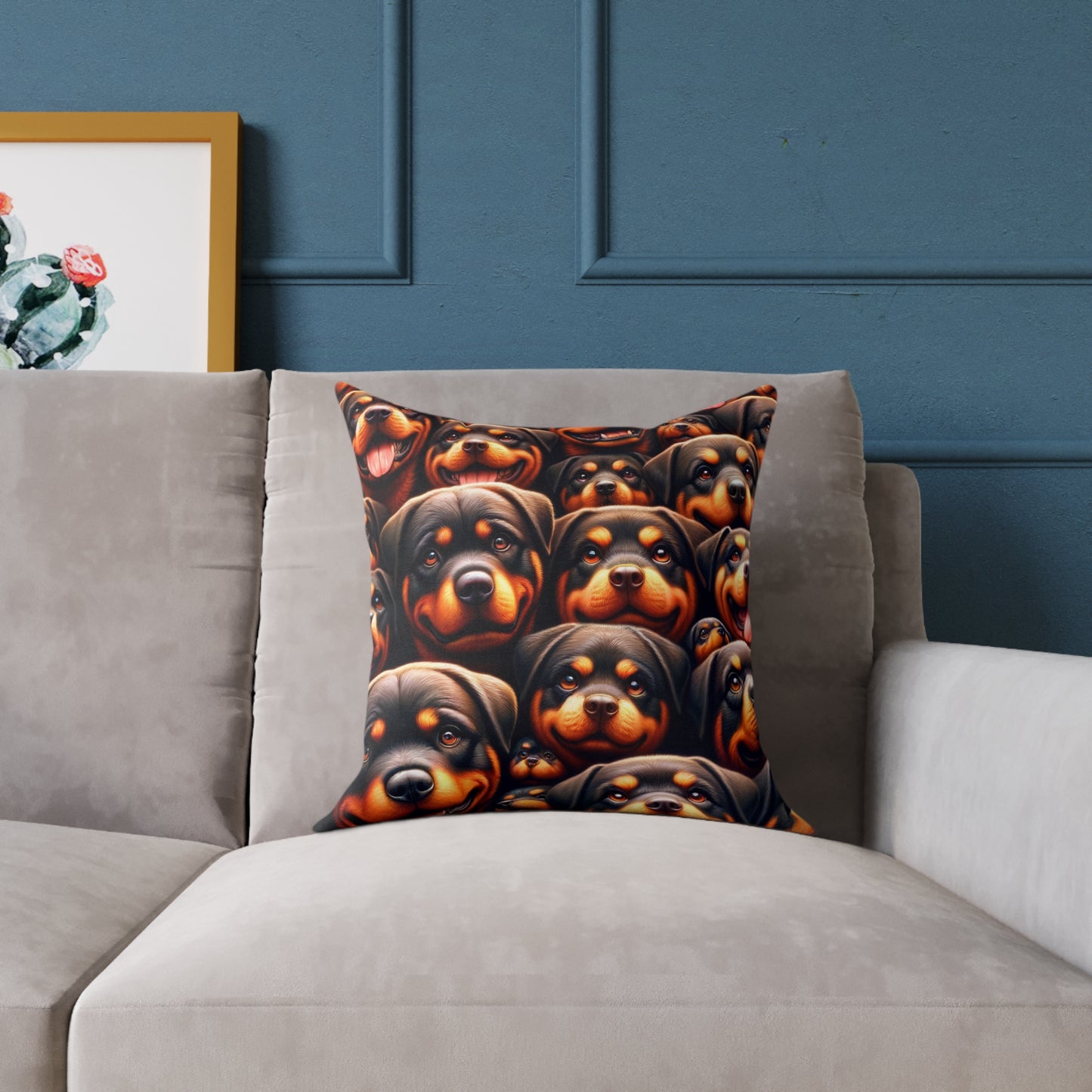 Rott All Over - Square Poly Canvas Pillow