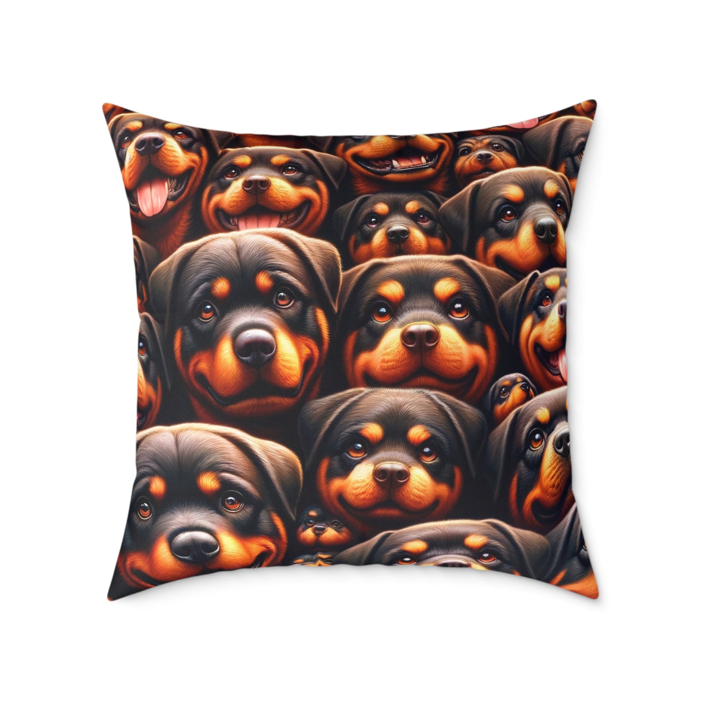 Rott All Over - Square Poly Canvas Pillow