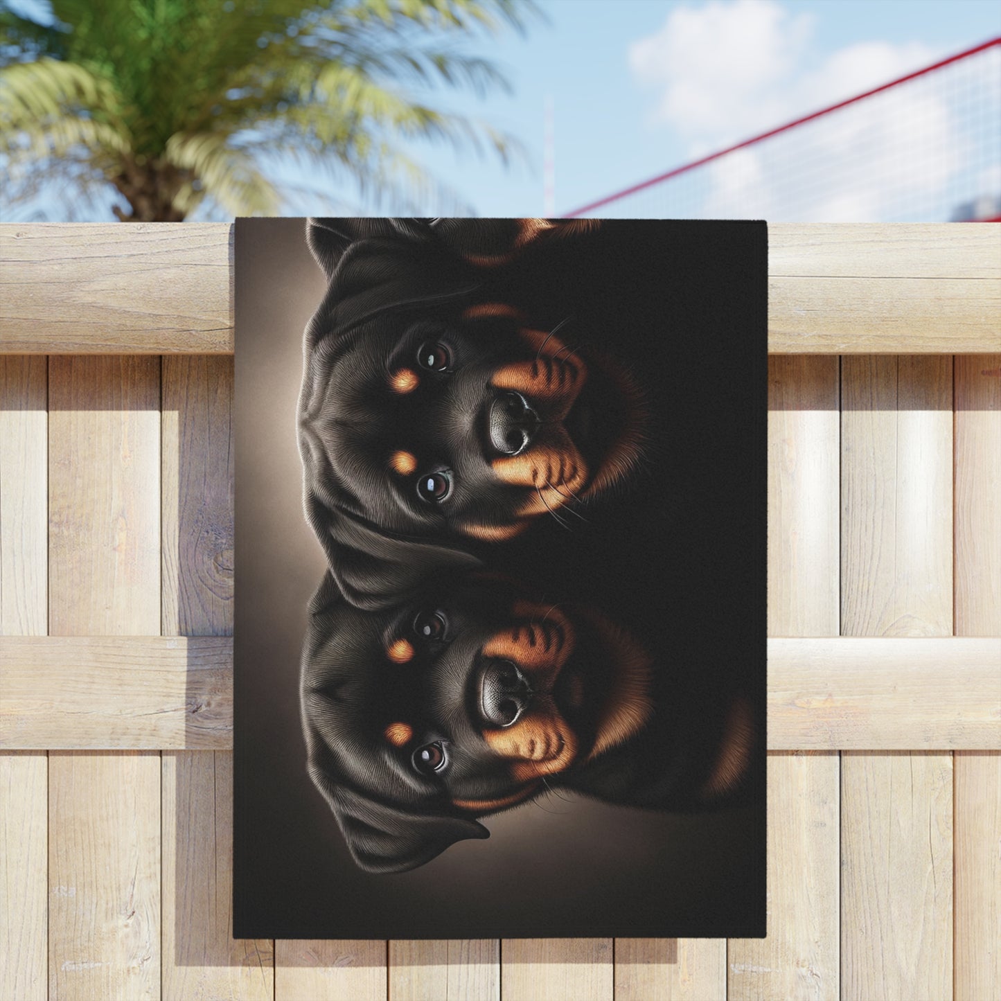 Three Rotts On Black - Beach Towels